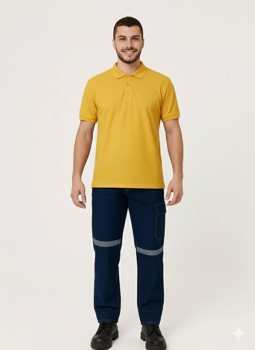 Artıbir Tekstil Kişiye ve Firmaya Özel Baskılı Sarı Polo Yaka Tişört – %100 Pamuk, Kurumsal & Promosyon Ürünleri İçin Uygun
