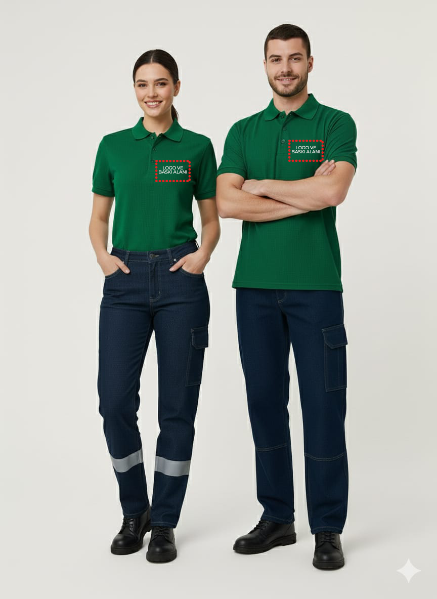 Artıbir Tekstil Kişiye ve Firmaya Özel Baskılı Yeşil Polo Yaka Tişört – %100 Pamuk, Kurumsal & Promosyon Ürünleri İçin Uygun