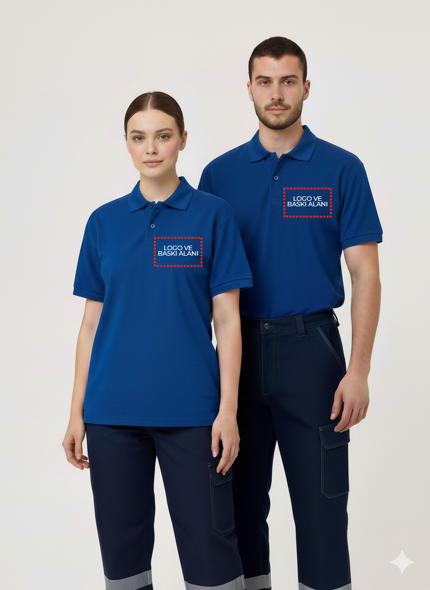 Artıbir Tekstil Kişiye ve Firmaya Özel Baskılı Saks Mavisi Polo Yaka Tişört – %100 Pamuk, Kurumsal & Promosyon Ürünleri İçin Uygun