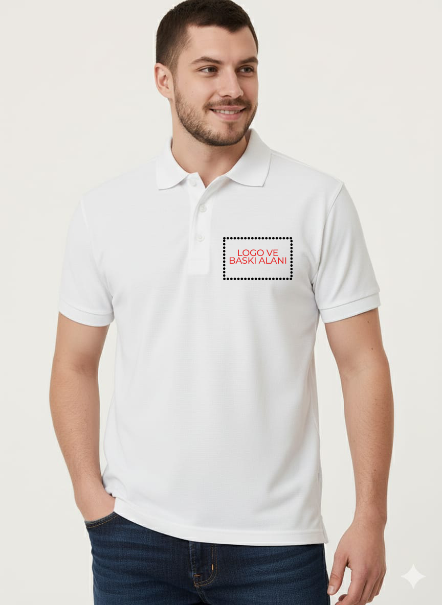 Artıbir Tekstil Kişiye ve Firmaya Özel Baskılı Beyaz Polo Yaka Tişört – %100 Pamuk, Kurumsal & Promosyon Ürünleri İçin Uygun