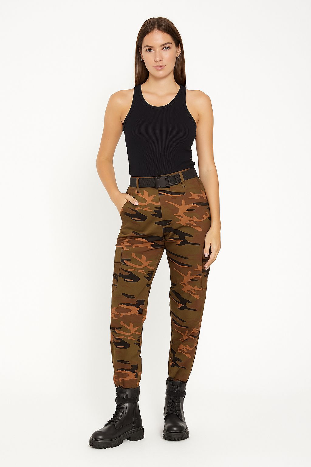 Unisex Kamuflaj Desenli Kargo Pantolon – Askeri Tarz, Rahat ve Dayanıklı