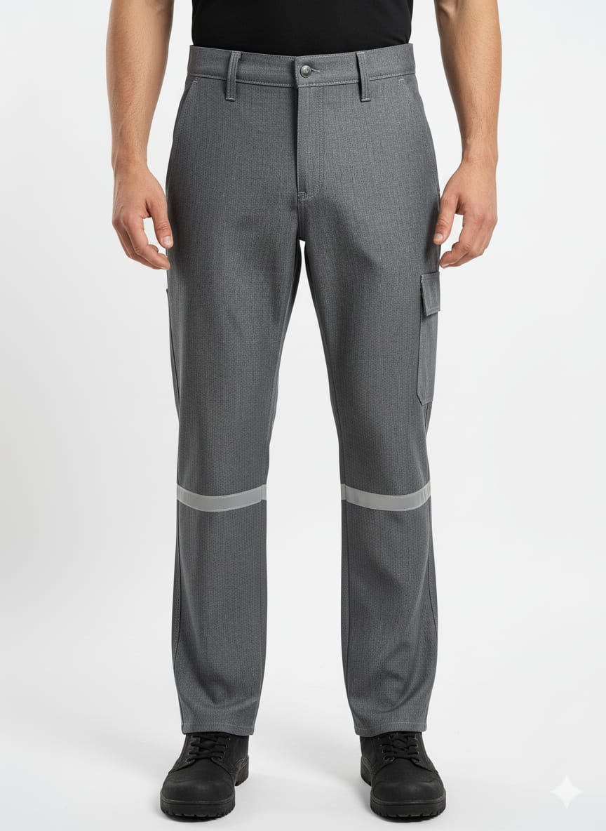 ArtıBir Tekstil Erkek İşçi Kot Pantolonu Reflektörlü Cepli Dayanıklı Denim Kumaş – Gri