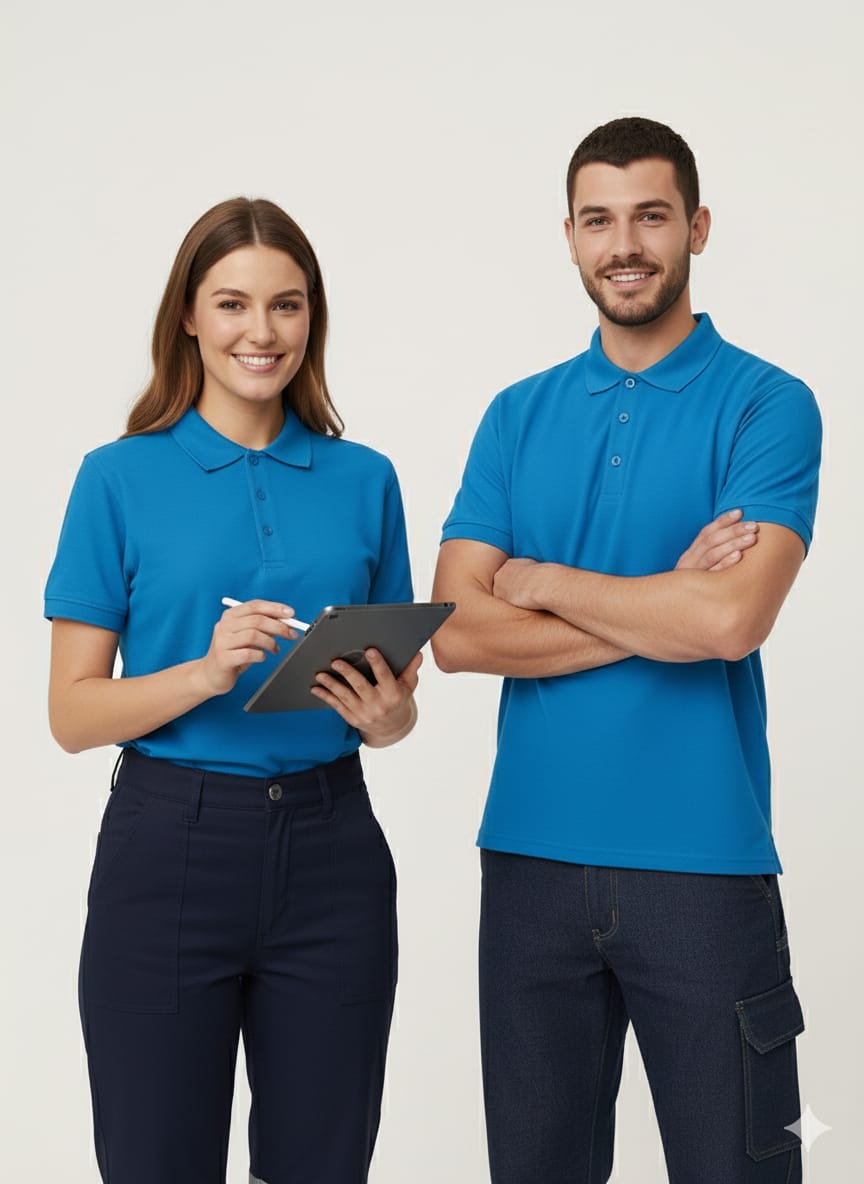 Artıbir Tekstil Kişiye ve Firmaya Özel Baskılı Mavi Polo Yaka Tişört – %100 Pamuk, Kurumsal & Promosyon Ürünleri İçin Uygun