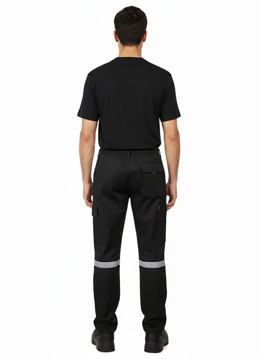 ArtıBir Tekstil Erkek İşçi Kot Pantolonu Reflektörlü Cepli Dayanıklı Denim Kumaş – Siyah