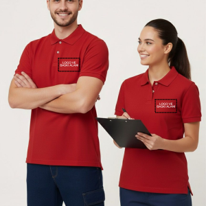 Artıbir Tekstil Kişiye ve Firmaya Özel Baskılı Kırmızı Polo Yaka Tişört – %100 Pamuk, Kurumsal & Promosyon Ürünleri İçin Uygun