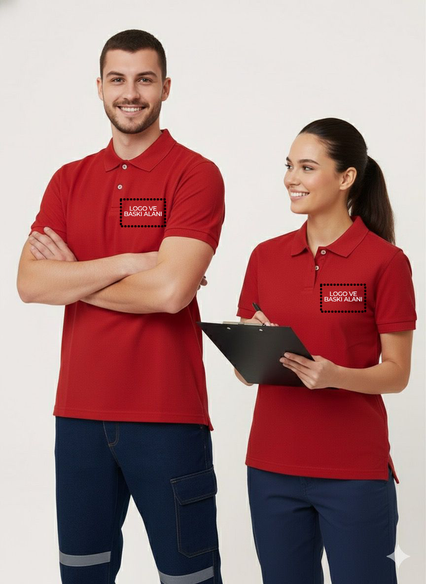 Artıbir Tekstil Kişiye ve Firmaya Özel Baskılı Kırmızı Polo Yaka Tişört – %100 Pamuk, Kurumsal & Promosyon Ürünleri İçin Uygun