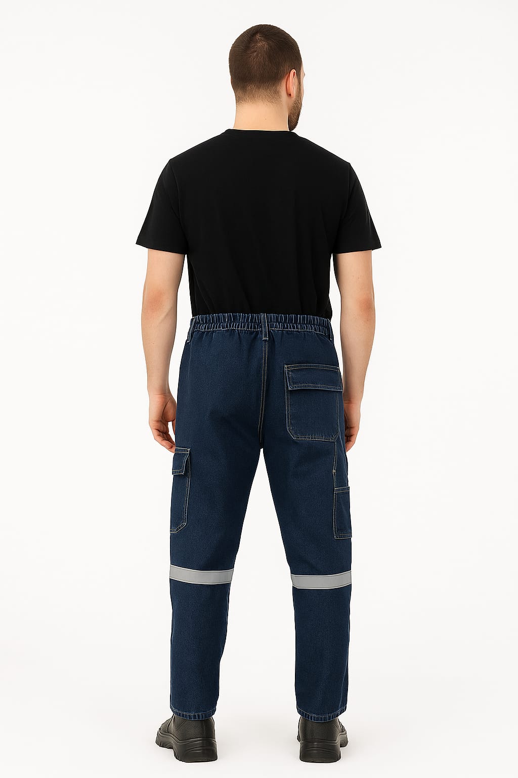 ArtıBir Tekstil Erkek İşçi Kot Pantolonu Reflektörlü Cepli Dayanıklı Denim Kumaş – Lacivert